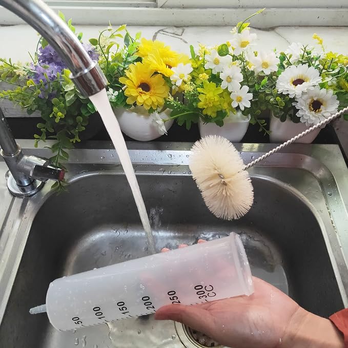 NewFerU Stainless Steel Soda Bottle Cleaning Brush in Natural Boar Bristle Wool - Image 8