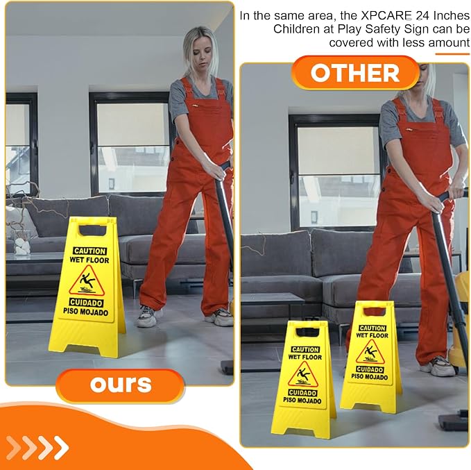 XPCARE 24 Inches Caution Wet Floor Sign, A Frame Safety Wet Floor Signs - Image 5