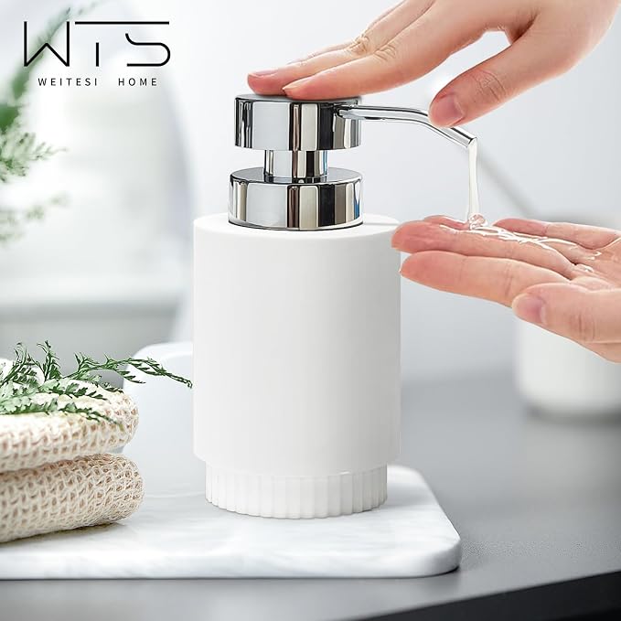 Resin Soap Dispenser for Bathroom, Hand Lotion Liquid Dispenser Easy-to-Press - Image 7