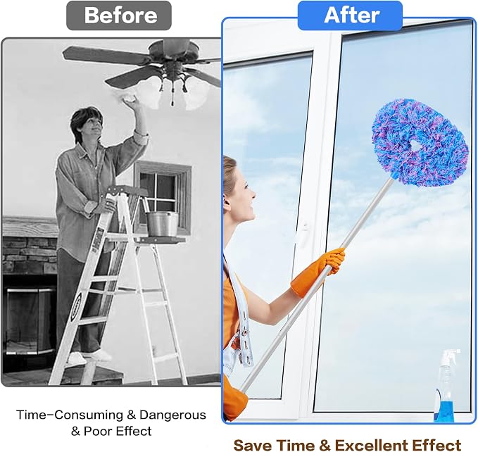Ceiling Fan Cleaner Duster Reusable Microfiber Ceiling Fan Blade Cleaner - Image 4