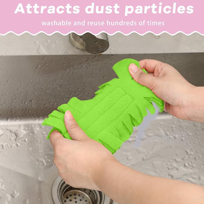 Zubebe 12 Pcs Duster Refill Reusable Fleece Duster Refills Feather Flat Dusters - Image 5