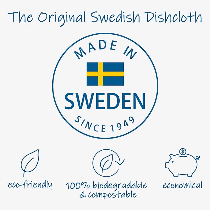 Original Swedish Dishcloths – 20 Pack Reusable Cellulose Sponge Cloths | Made - Image 4