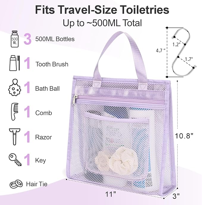 F-color Mesh Shower Caddy Portable Hanging - Image 3