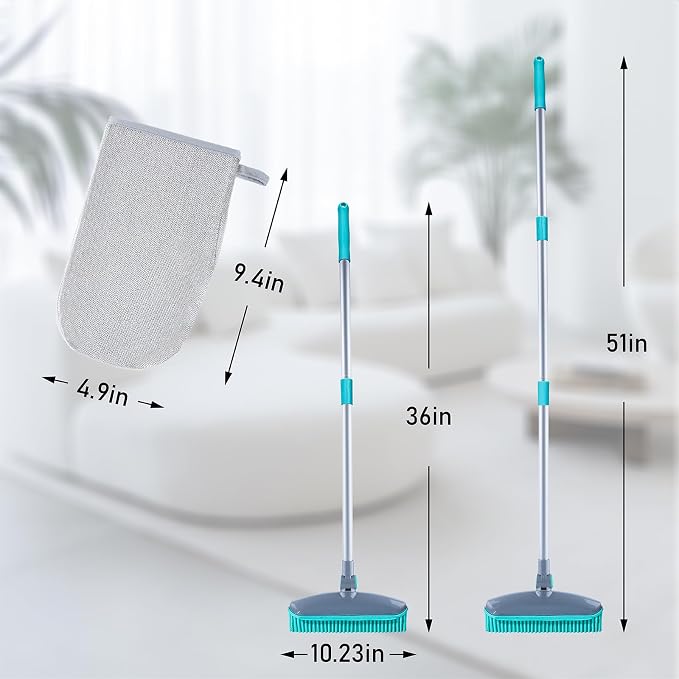 180°Rotating Rubber Broom with Squeegee - Image 5