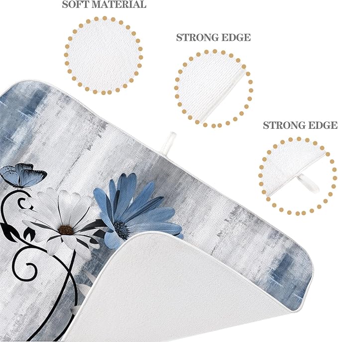Rustic Daisy Floral Dish Drying Mats 18x24 Inches - Image 7