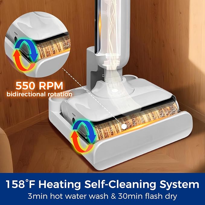 Wet Dry Vacuum Mop, 180°Lay-Flat Cordless Vacuum Mop All in One, Floor Cleaner - Image 7