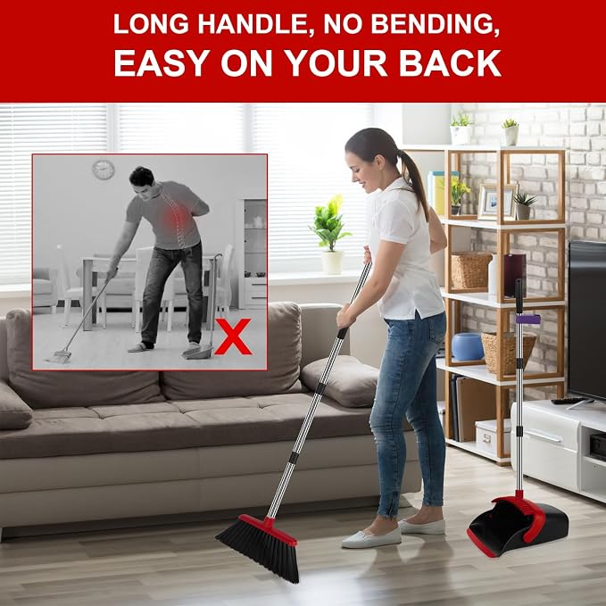 Broom and Dustpan Set, Large Household Broom - Image 5