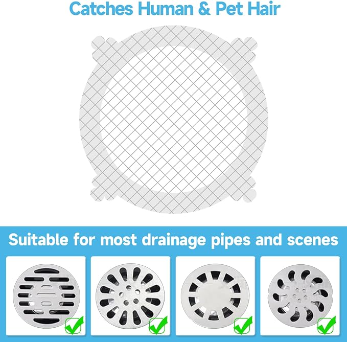 VIVIDLY 100 Pack Disposable Shower Drain Cover Hair Catcher Shower Drain Mesh - Image 7