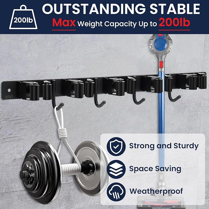 Piyl Mop and Broom Holder Wall Mount - Image 3