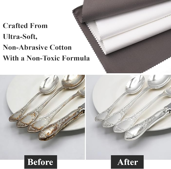 Silver Cleaning Kit with Ultra-Soft Brushes & Polish Cloths – Tarnish Removal - Image 3