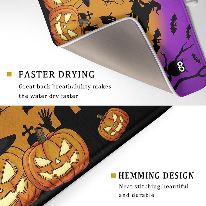 Happy Halloween Pumpkin Dish Drying Mat - Image 6
