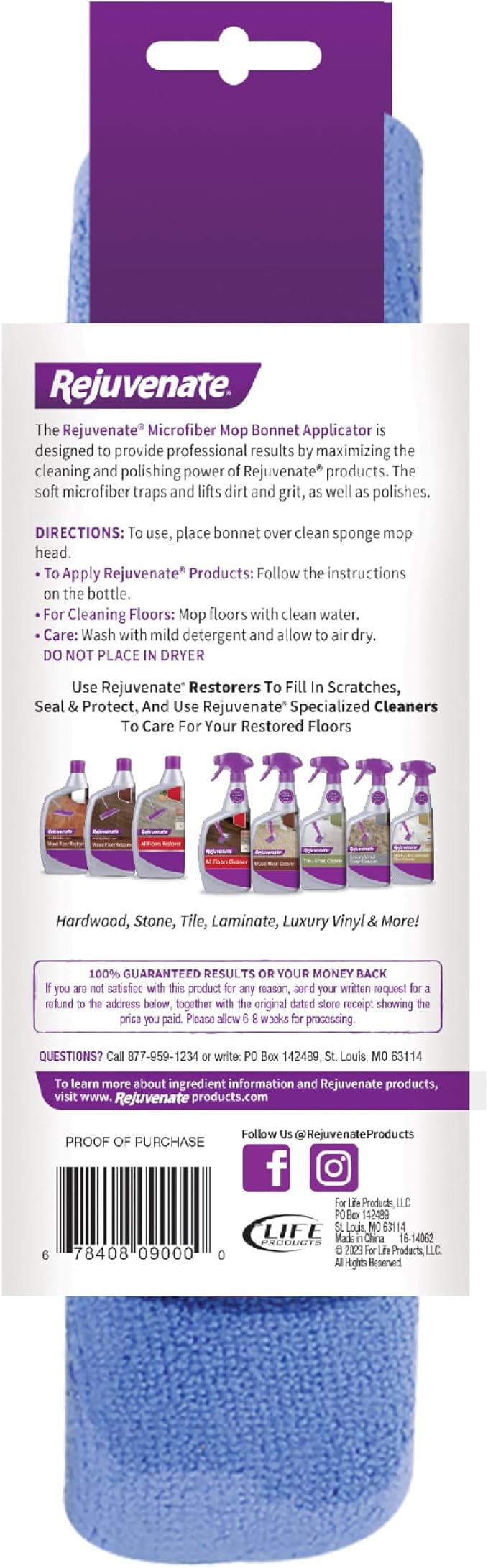 Rejuvenate Microfiber Bonnet Applicator, Converts Any Sponge Mop To A Reusable - Image 2
