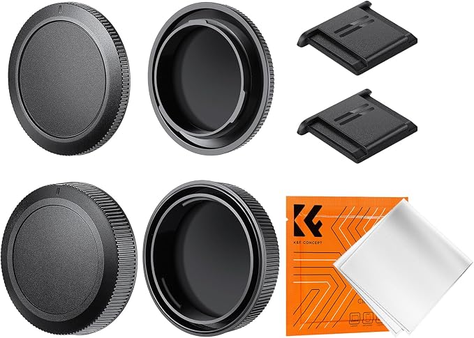 K&F Concept RF Mount Rear Lens Cap & Body Cap Cover & Hot Shoe Cover Kit by KFCONCEPT
