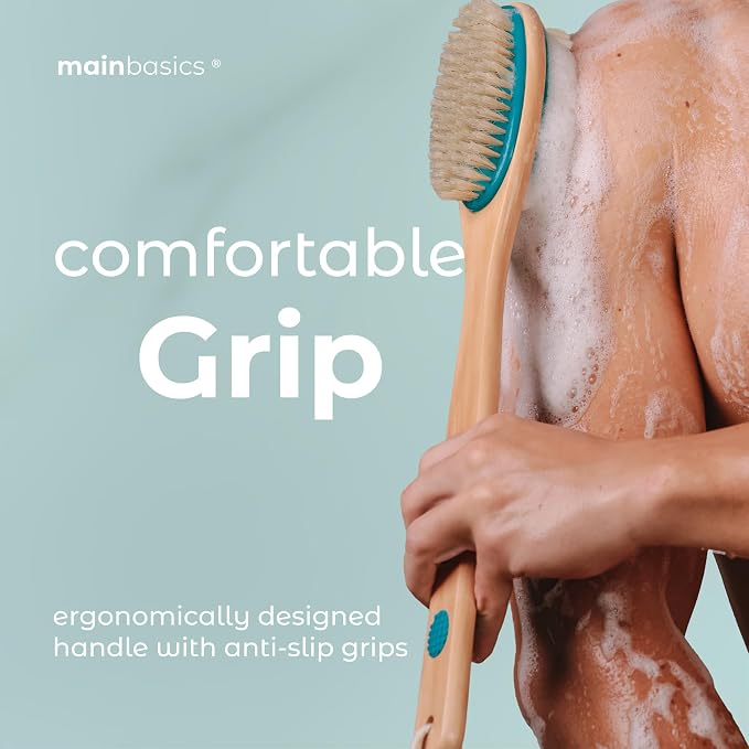 MainBasics Back Scrubber for Shower – Long Handle Dual-Sided Brush for Body - Image 7