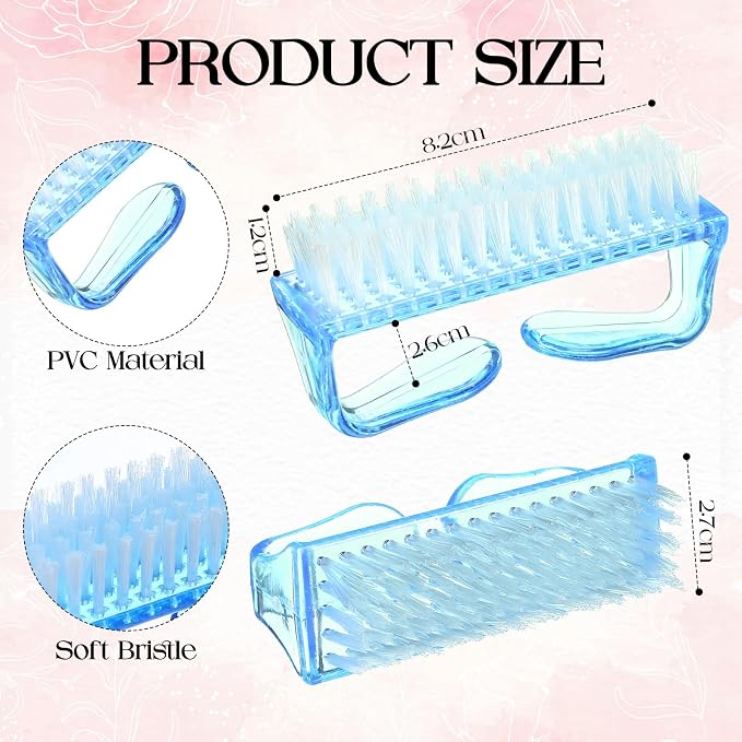 EBOOT 4 Pieces Handle Plastic Nail Brush Nail Hand Scrubbing Cleaning Brush - Image 2