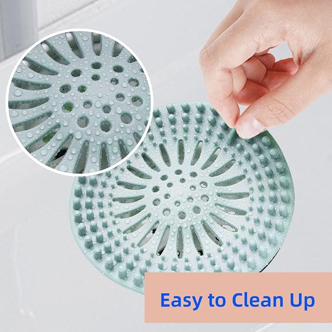 2 Pack, Drain Strainers, Hair Catcher Shower Drain Covers Protector, Flexible - Image 3