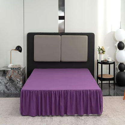 Bed Skirt King Size Ruffled Bed Skirt with Split Corners, King Bed Skirt 14 Inch Drop, King Size Bed Skirt Grape for Ruffled Bed Skirt with Split Corners, Bed Skirt King Size
