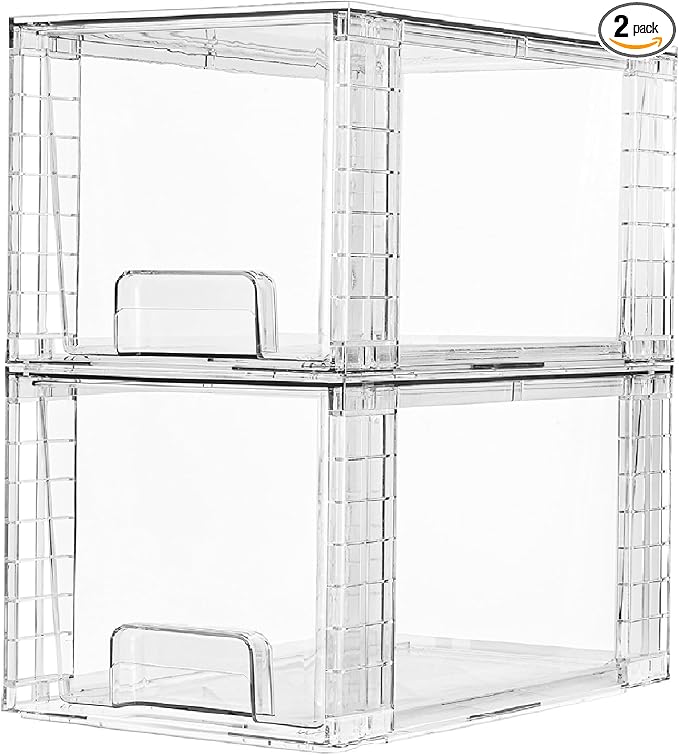 Vtopmart 2 Pack Large Stackable Storage Drawers, Easily Assemble by Vtopmart