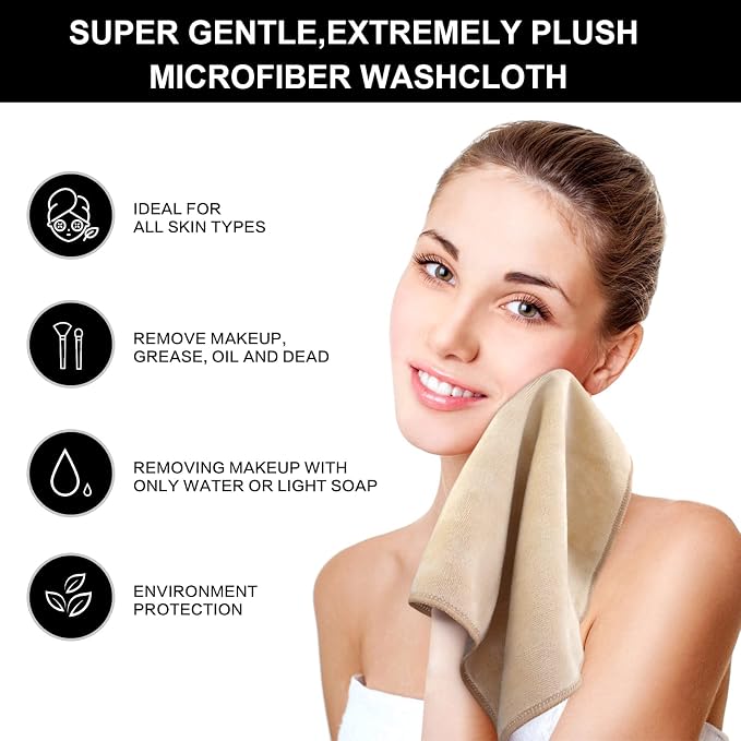 SINLAND Microfiber Facial Cloths Fast Drying Washcloth 12inch x 12inch - Image 5