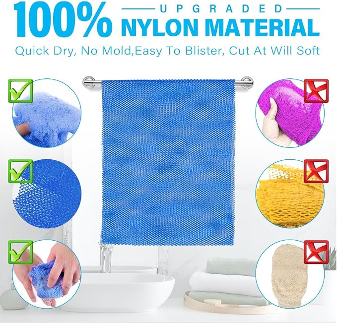 UJFQBH 6 Pieces African Bath Sponge African Net Long Net Bath Sponge - Image 2