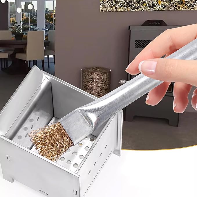 Professional Steel Wire Brush for Pellet Stove Cleaning, Steel Brush - Image 4
