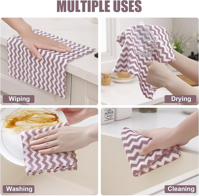 Homaxy 12 Pack Kitchen Dish Cloths, Ultra Soft and Absorbent Dish Towels - Image 5