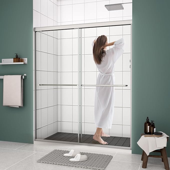 Bypass Glass Shower Door 56-60" W x 70" H - Image 2