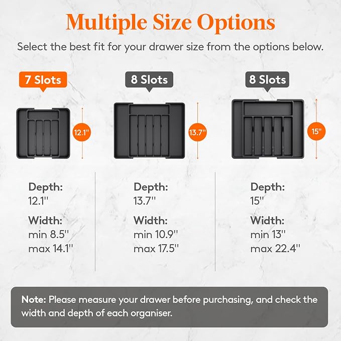 Lifewit Silverware Drawer Organizer, Expandable Utensil Tray - Image 4