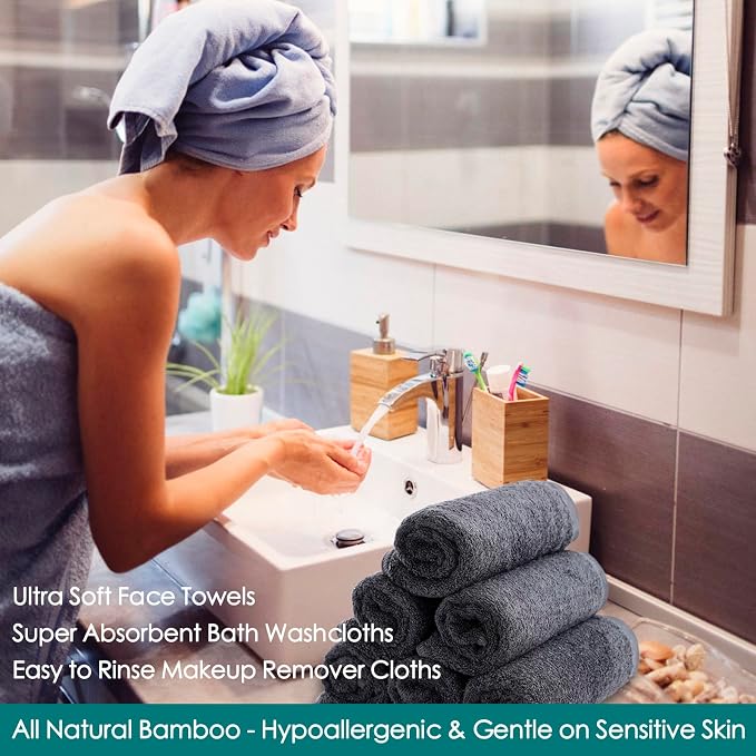 Wash Cloths 12 Pack, Super Soft and Skin Friendly Face Towel - Image 4