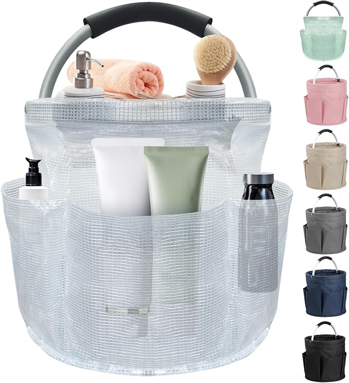 17L Portable Shower Caddy with Handle, Foldable Cleaning Supply Caddy in PVC by IHOMAGIC
