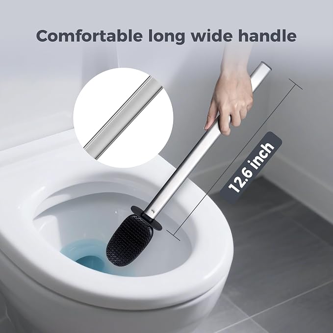 Silicone Toilet Brush Holder Set, TPR Toilet Bowl Brush - Image 5