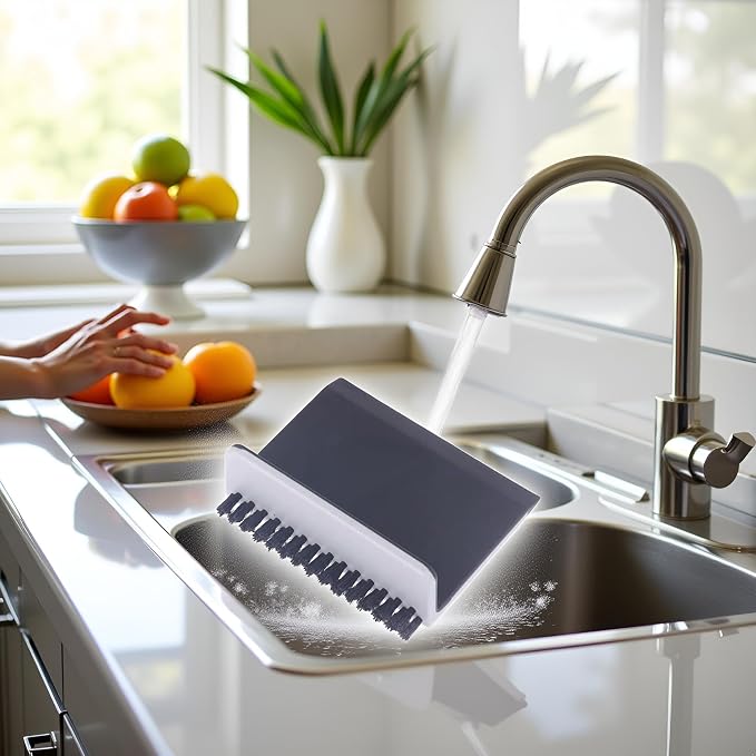 Black Kitchen Sink Squeegee Cleaner Countertop Brush Wiper Vegetable Cleaning - Image 7