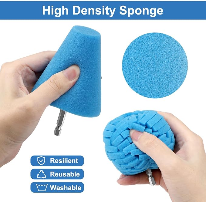 Linkstyle 8Pcs Drill Polishing Pads Kit, Foam Polishing Cone & Ball Set - Image 4