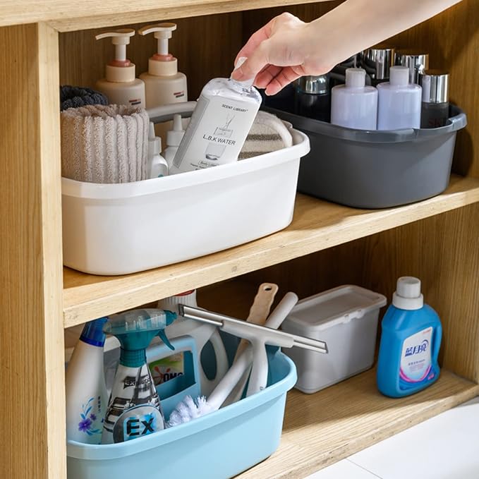 Large Cleaning Supplies Caddy Portable Shower Basket Supply Organizer - Image 6