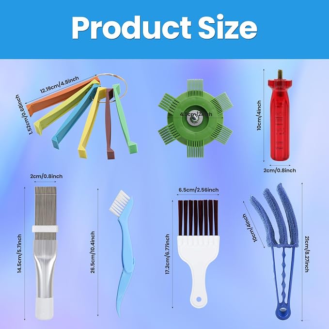 6 PCS Air Conditioning Fin Cleaner Set, Air Conditioner Fin Comb Straightener - Image 6