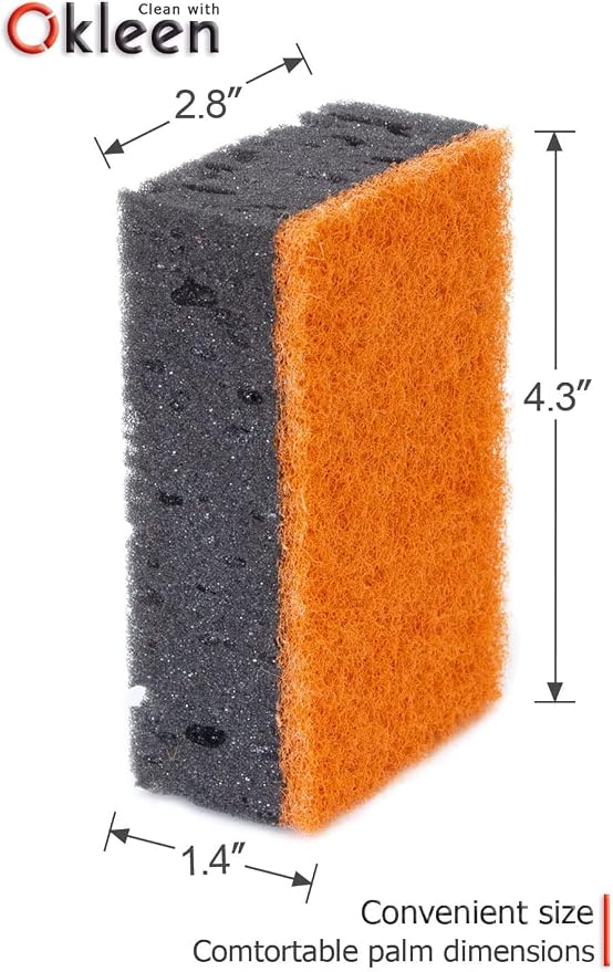 Black & Orange Multi Use Scrub Sponges. Made in Europe. 18 Pack, 4.3x2.8x1.4 - Image 4