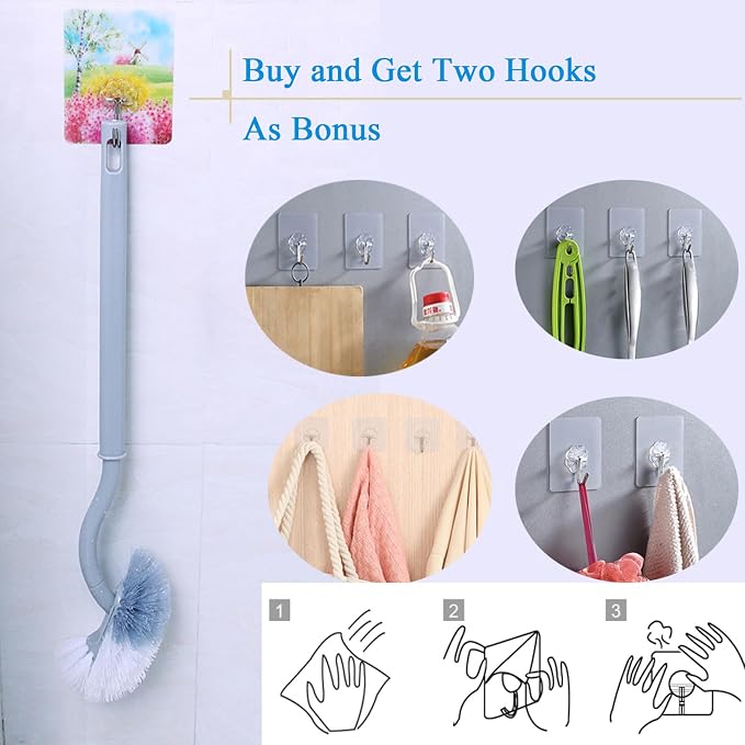 2 Pack Curved Toilet Bowl Brush Without Holder - Image 5
