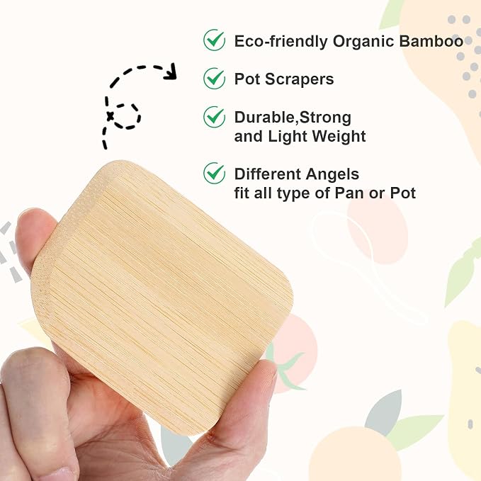 3pcs Bamboo Pot Scraper Tool Food Scraper - Image 3
