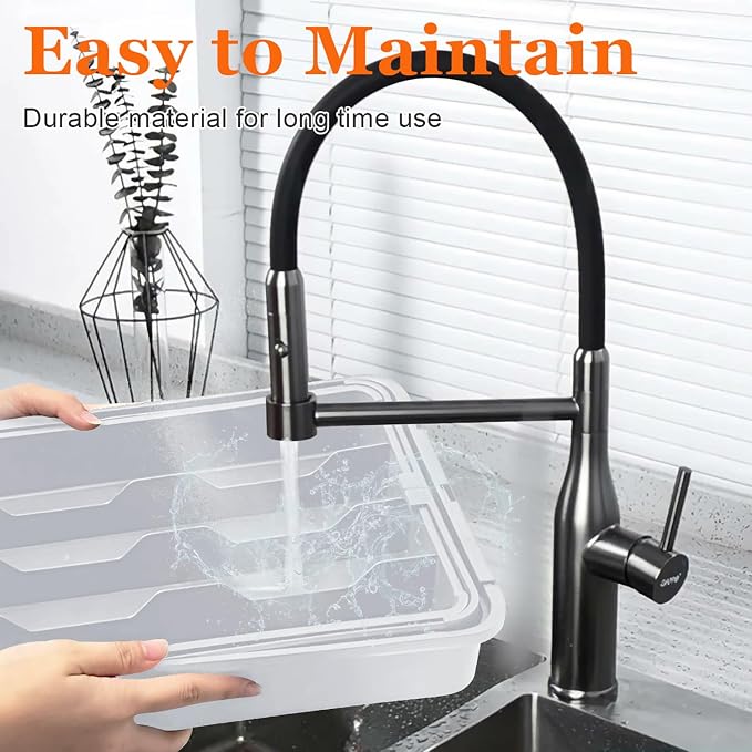 Expandable Silverware Drawer Organizer BPA Free Cutlery Organizer Small Utensil - Image 7