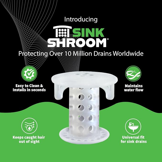 SinkShroom SSCLE988 The Revolutionary Sink Drain Protector Hair - Image 2