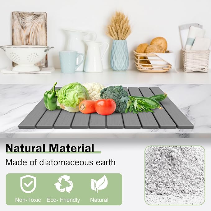Stone Dish Drying Mat for Kitchen Counter, Versatile Stone Drying Mats for Cups - Image 3