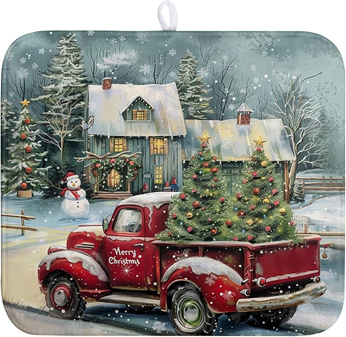 Vintage Snowman Christmas Kitchen Drying Mats by Wnoesat