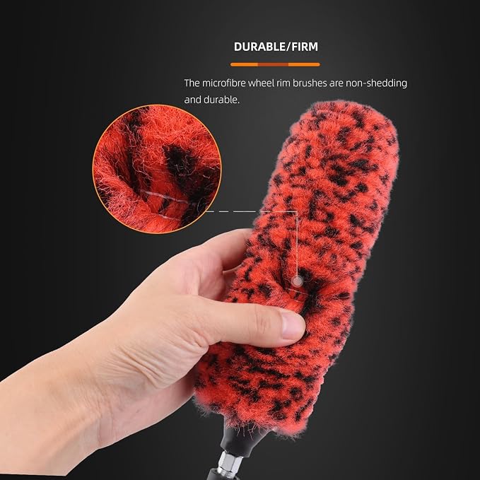SPTA 1 Pc Soft Microfiber Extended Reach Rim Drill Wheel Brush, Microfibre - Image 5