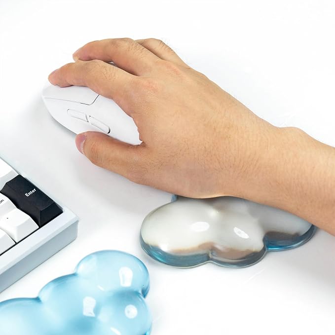 Ergonomic Gel Cloud Keyboard and Mouse Wrist Rest Set – Clear Wrist Rest - Image 5
