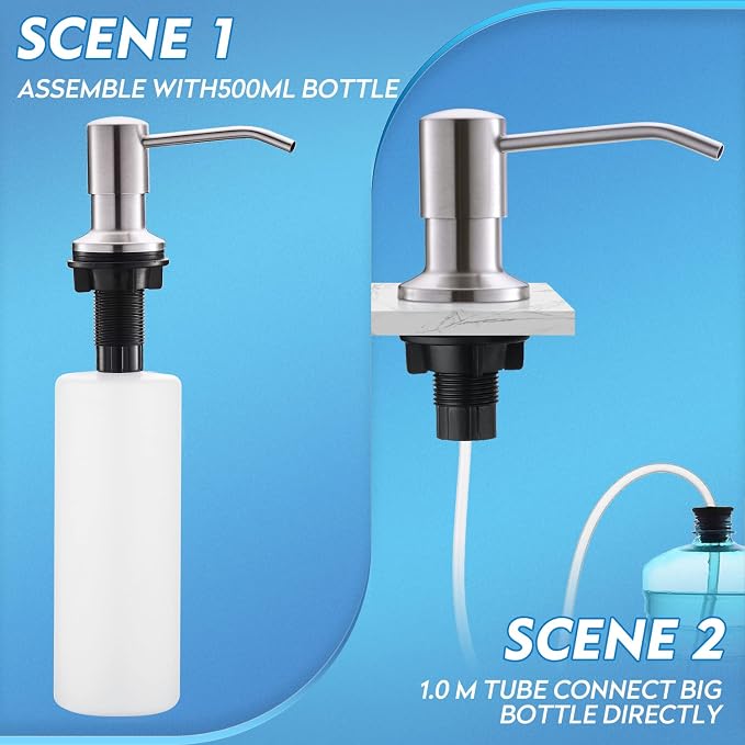 CREA Dish Soap Dispenser for Kitchen Sink, Built-in Countertop Set - Image 2