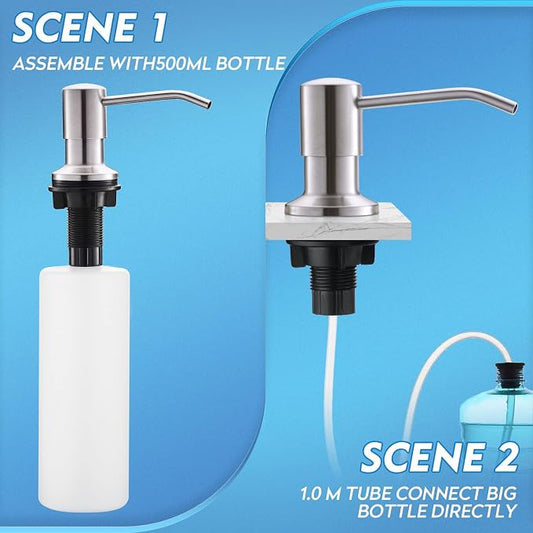 CREA Dish Soap Dispenser for Kitchen Sink, Built-in Countertop Set - Image 2
