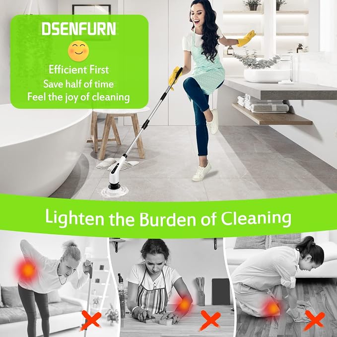 Electric Spin Scrubber, Cordless Bathroom Tub Scrubber - Image 6