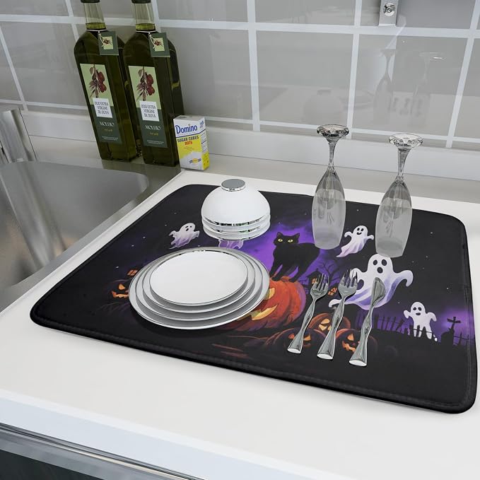 Halloween Ghost Pumpkin Dish Drying Mat - Image 6