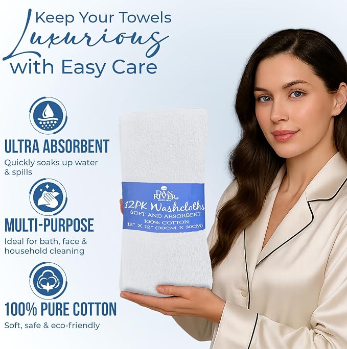 DAN RIVER 24 Pack Wash Cloths for Showering - Image 4