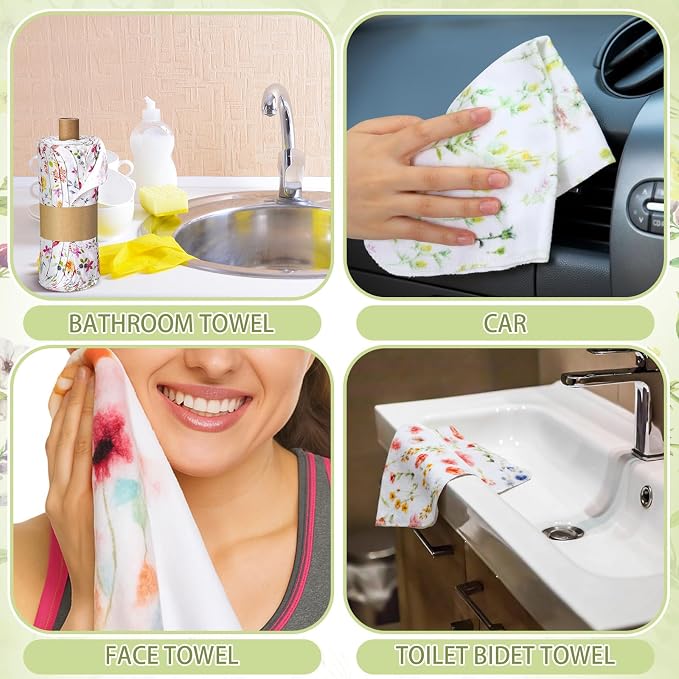 6 Pack Reusable Cleaning Cloths Washable Cotton Kitchen Dish Towels - Image 3